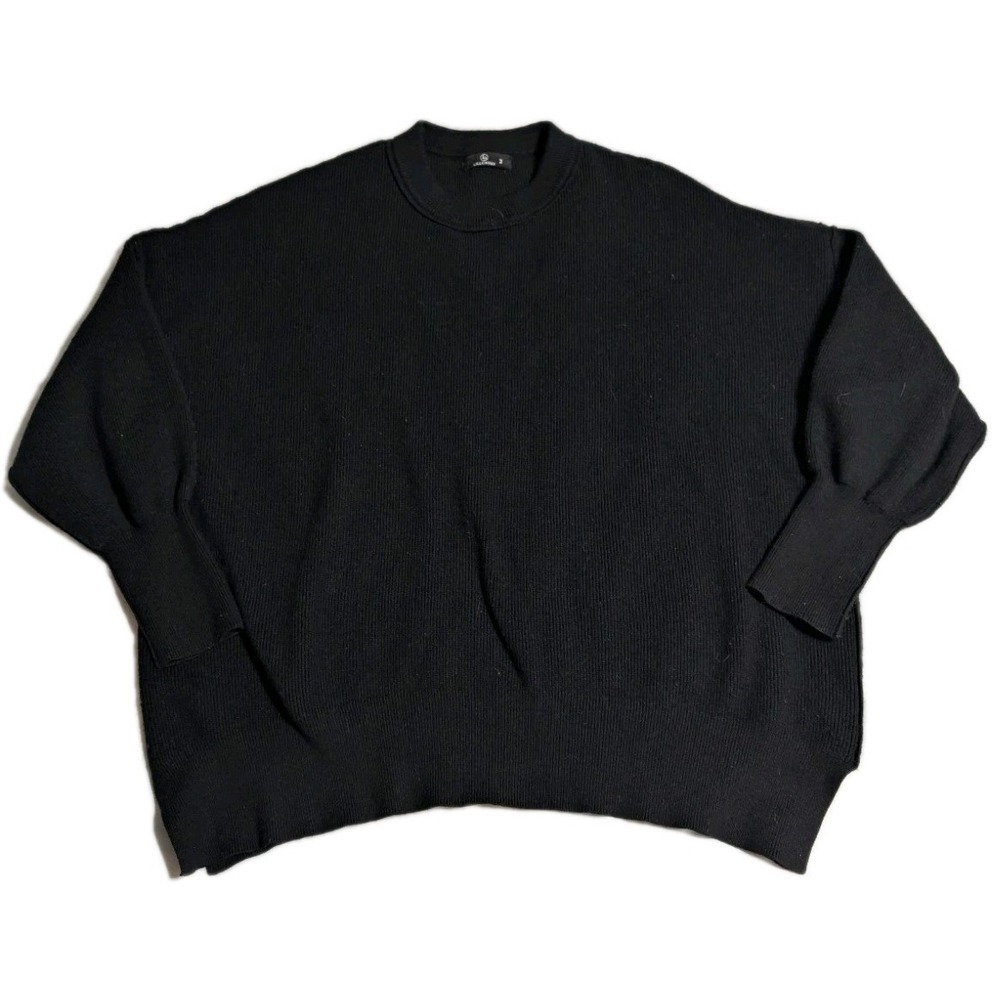 LILLUSORY Oversized Ribbed Sweater Bundle Womens M Black & Olive Crewneck - Picture 8 of 12